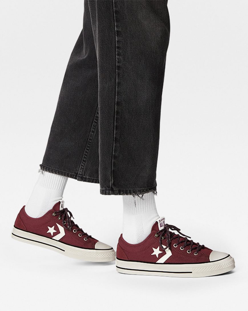 Men's Converse Star Player 76 Retro Hike Low Top Shoes Deep Burgundy / Black | AU 4C065R